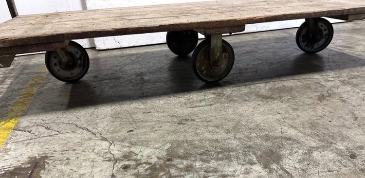 Image for Industrial Wooden Flatbed Platform Cart