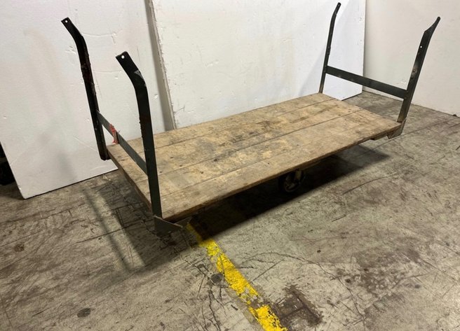 Image for Industrial Wooden Flatbed Platform Cart