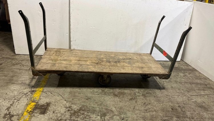 Image for Industrial Wooden Flatbed Platform Cart
