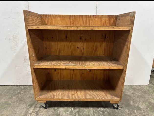 Image for Fry-Wagner 3-Shelf Rolling Plywood Storage Crate Cart