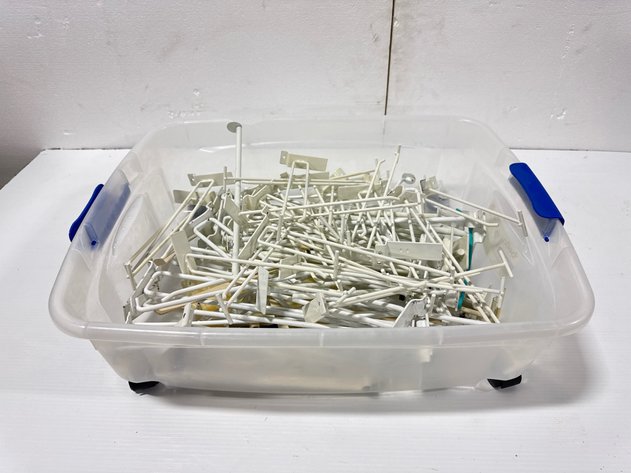 Image for Assorted White Metal Pegboard Display Hooks in Tote