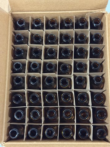 Image for 6 Boxes of Amber Glass Round Bottles