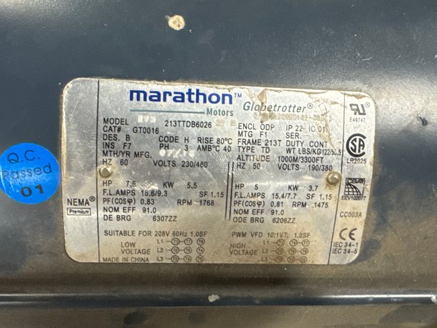 Image for Marathon Motors Globetrotter 7.5 HP 3-Phase Electric Motor