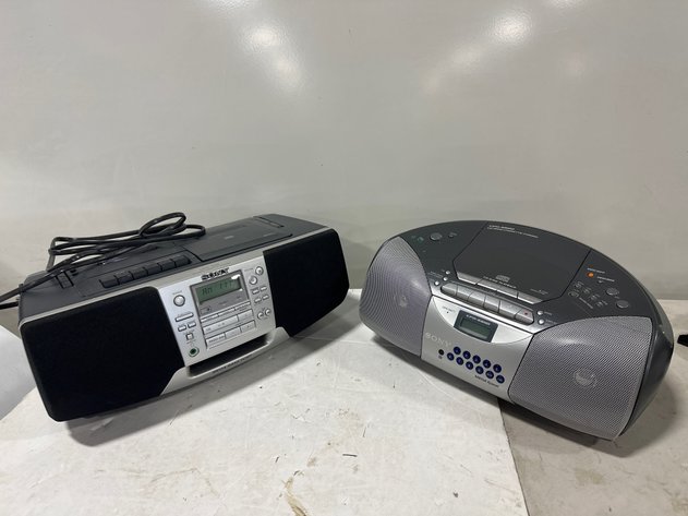 Image for 2 Sony CD Radio Cassette Boomboxes