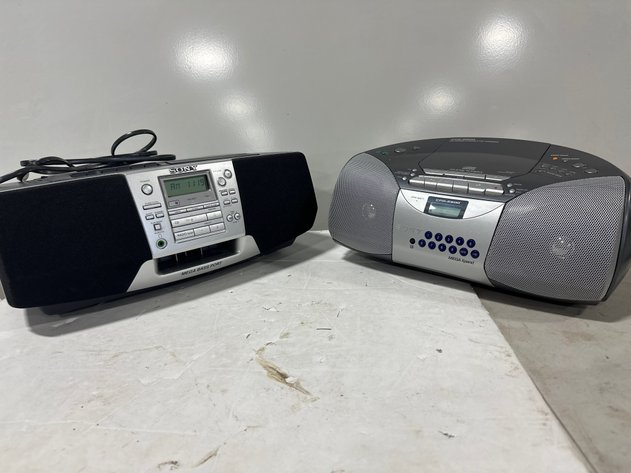 Image for 2 Sony CD Radio Cassette Boomboxes