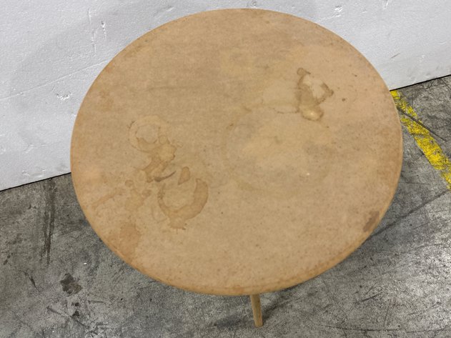 Image for Mid-Century Modern Style Round Wooden Tripod Side Table
