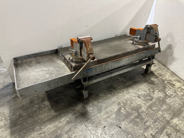 Image for Heavy-Duty T-Slot Steel Workbench with Dual Columbian Vises