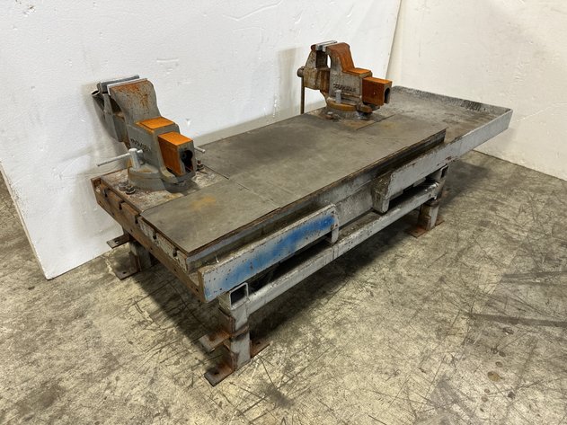 Image for Heavy-Duty T-Slot Steel Workbench with Dual Columbian Vises