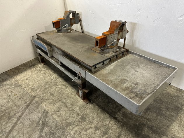 Image for Heavy-Duty T-Slot Steel Workbench with Dual Columbian Vises