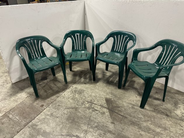 Image for 5-Piece Green Plastic Resin Patio Set