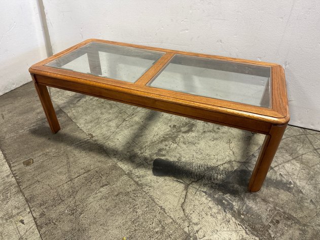 Image for Mid-Century Modern Style Wood and Glass Coffee Table
