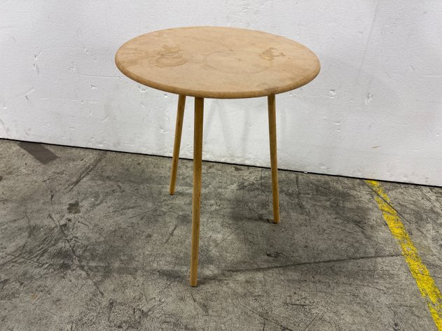 Image for Mid-Century Modern Style Round Wooden Tripod Side Table