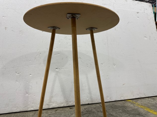 Image for Mid-Century Modern Style Round Wooden Tripod Side Table