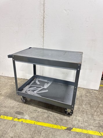 Image for Two-Shelf Metal Rolling Utility Cart