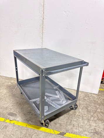 Image for Two-Shelf Metal Rolling Utility Cart