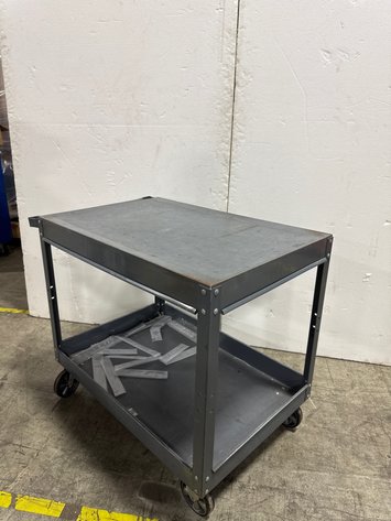 Image for Two-Shelf Metal Rolling Utility Cart