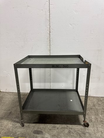 Image for Gray 2-Shelf Steel Rolling Utility Cart