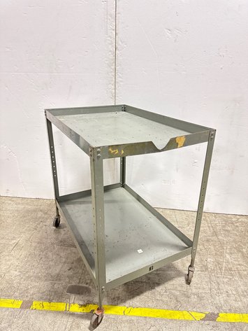 Image for Gray 2-Shelf Steel Rolling Utility Cart