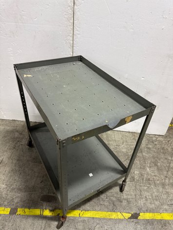 Image for Gray 2-Shelf Steel Rolling Utility Cart