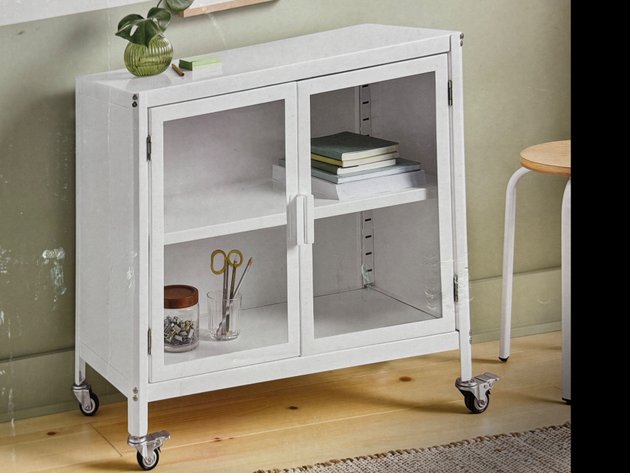 Image for Room Essentials White 2-Door 1-Shelf Metal Cabinet