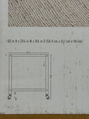 Image for Room Essentials 2-Shelf Powder-Coated Metal Rolling Accent Table