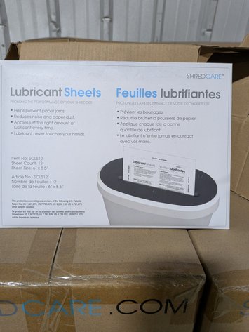 Image for 12-Pack Shredcare Shredder Lubricant Sheets - 48 Packs Per Box (10 Boxes)