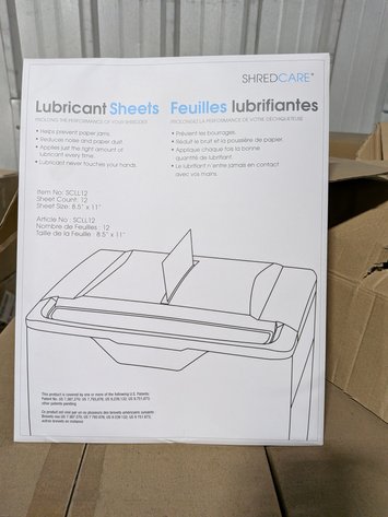 Image for 12-Pack Shredcare Shredder Lubricant Sheets - 48 Packs Per Box (10 Boxes)