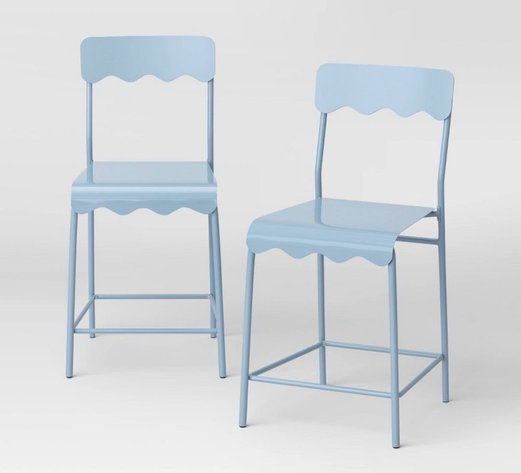 Image for Room Essentials 2-Pack Blue Metal Counter-Height Stools