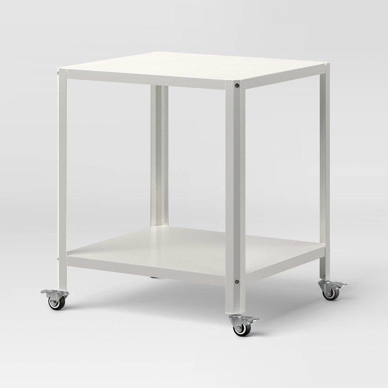 Room Essentials 2-Shelf Powder-Coated Metal Rolling Accent Table