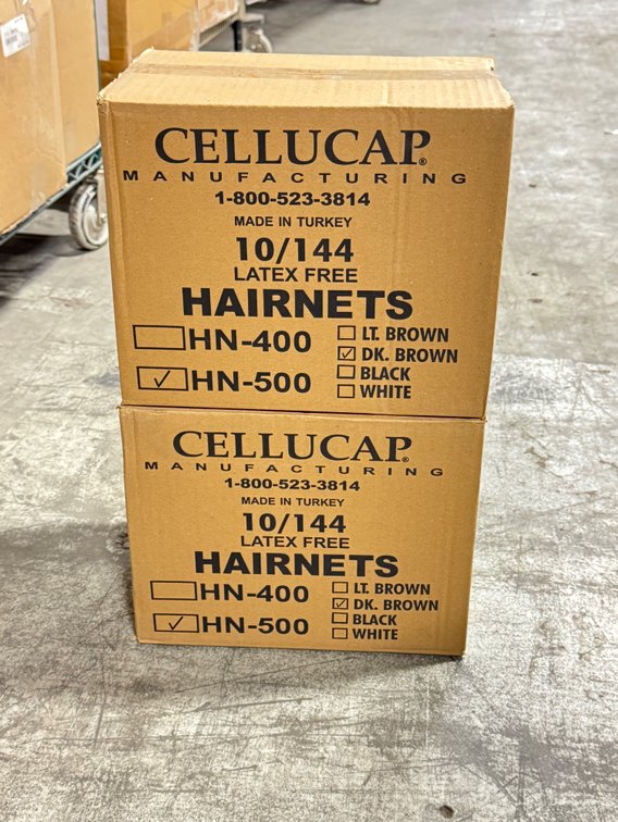Cellucap HN-500 Dark Brown Latex Free Hairnets - 2 Cases
