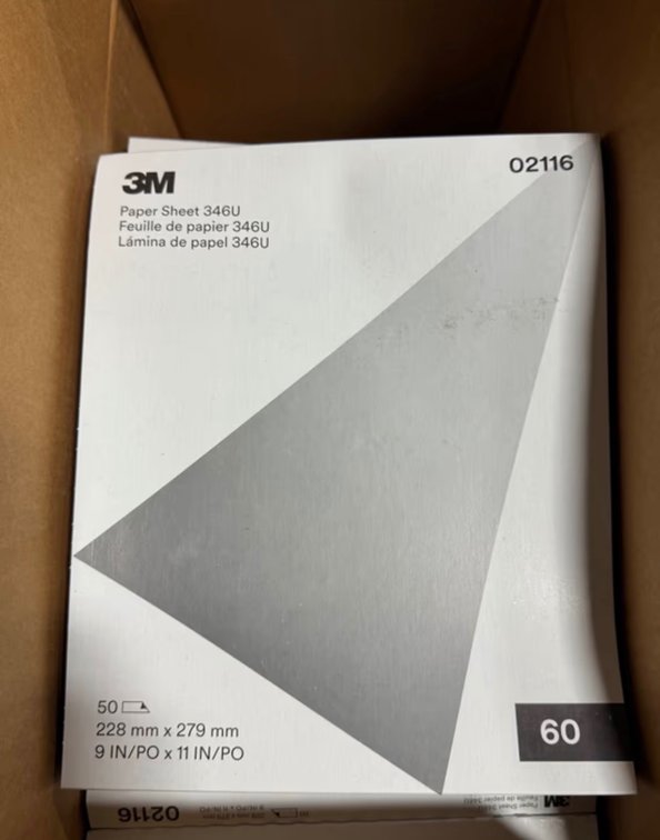3M 02116 346U 60 Grit Sandpaper Sheets, 9" x 11"