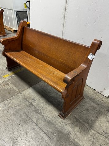 Image for Carved Wood Church Pew Bench