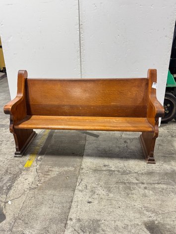 Image for Carved Wood Church Pew Bench