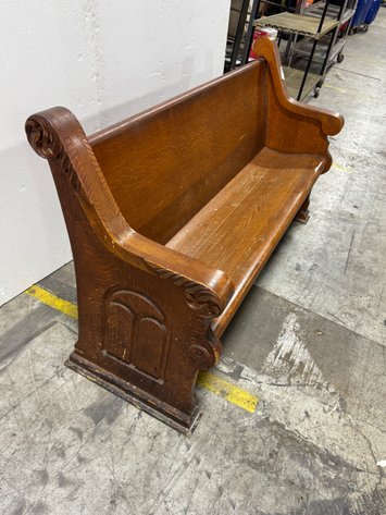 Image for Carved Wood Church Pew Bench