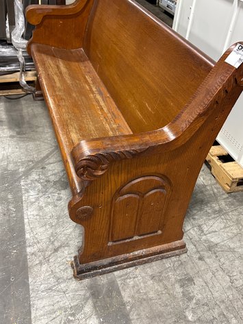 Image for Carved Wood Church Pew Bench