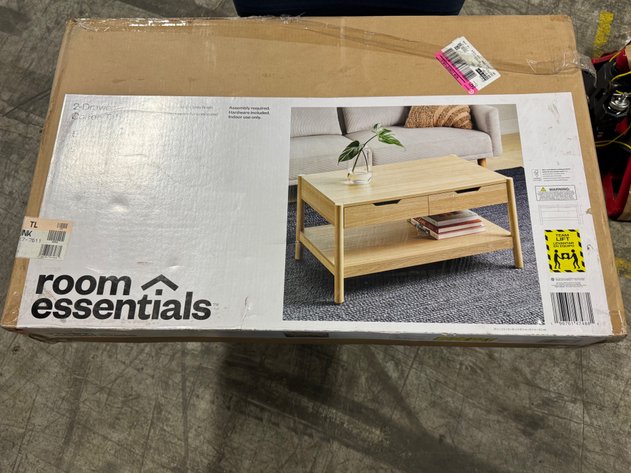 Image for Room Essentials 2-Drawer Coffee Table with 1 Shelf