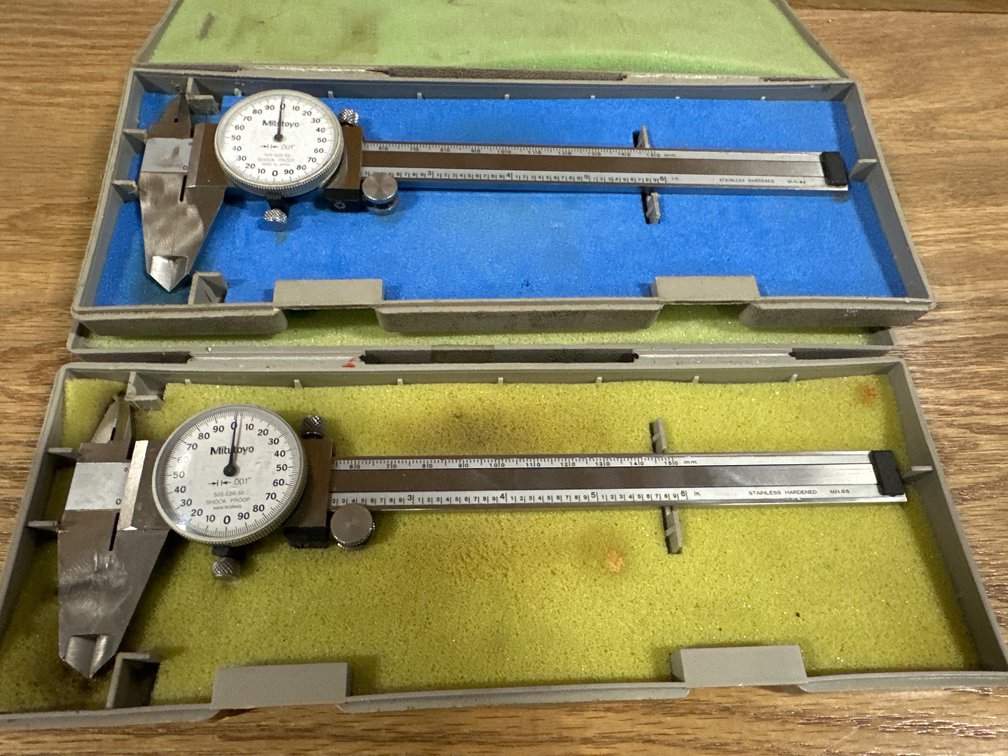 Mitutoyo 505-626-50 6" Dial Calipers with Cases (Qty 2)