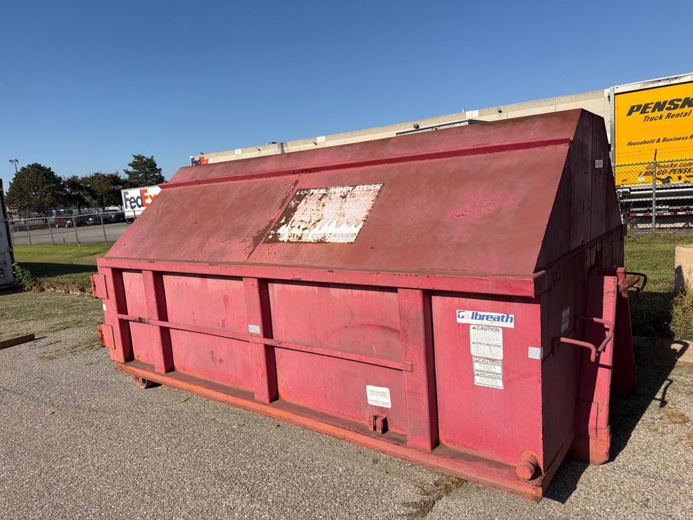 Galbreath Enclosed Peaked-Roof Roll-Off Container