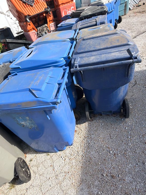 Wheeled Plastic Roll-Out Trash and Recycling Carts
