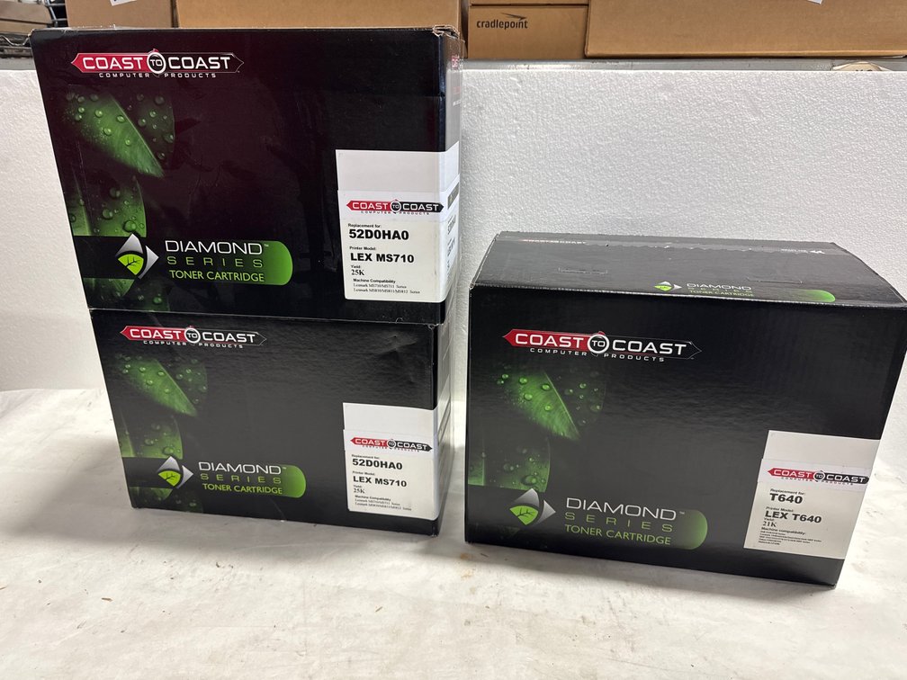 (3) Coast to Coast Toner Cartridges for Lexmark MS710 & T640 Series