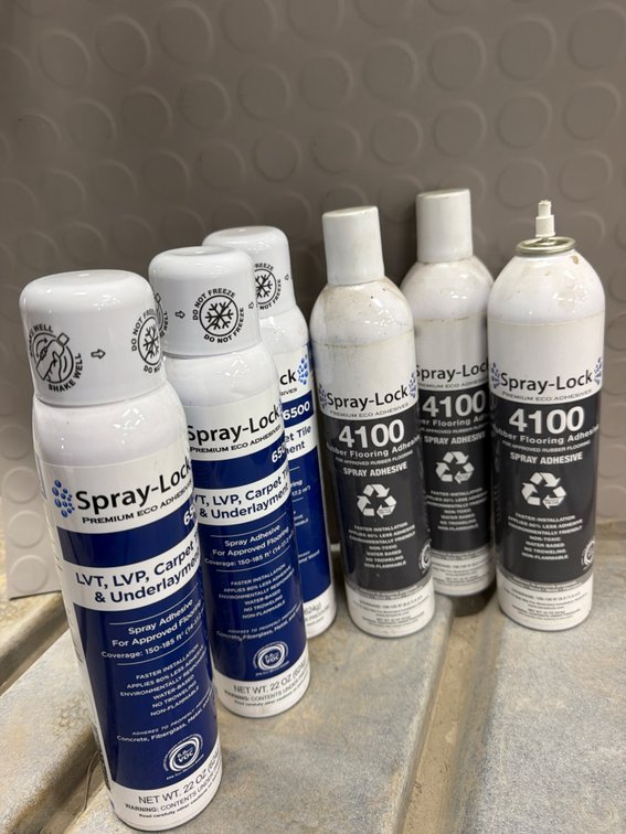 (6) Spray-Lock 6500 and 4100 Flooring Spray Adhesive, 22 oz (6 Cans)
