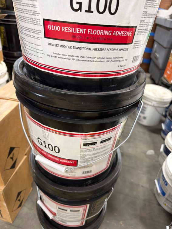 (3) Raskin Industries G100 Resilient Flooring Adhesive 4 Gallon (3 Buckets)