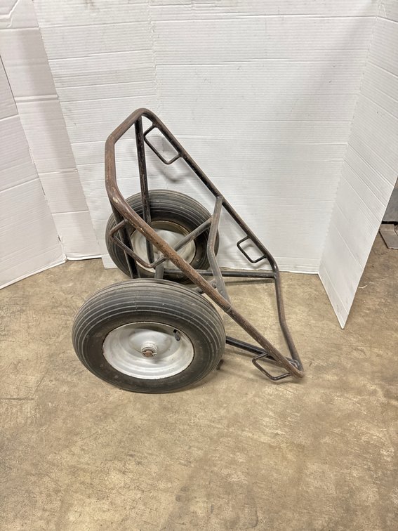 Two-Wheeled Tubular Steel Cart Frame with Pneumatic Tires