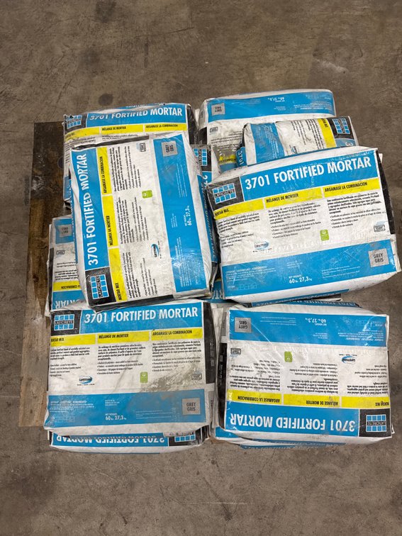Laticrete 3701 Fortified Mortar Mix, Grey, 60 lb Bags - Lot of (12)