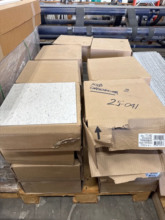 Speckled Vinyl Floor Tile Pallet, Approx. 1,395 Sq. Ft., SKU TC-582
