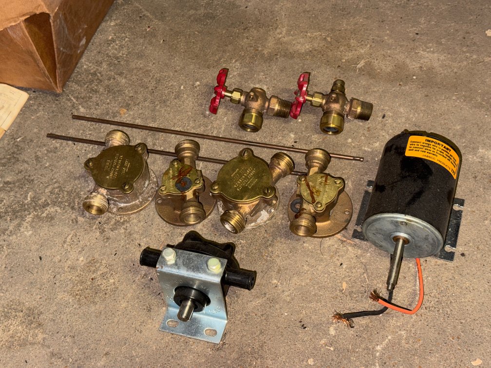 Pump Housings, Electric Motor, Brass Valves, and Rods