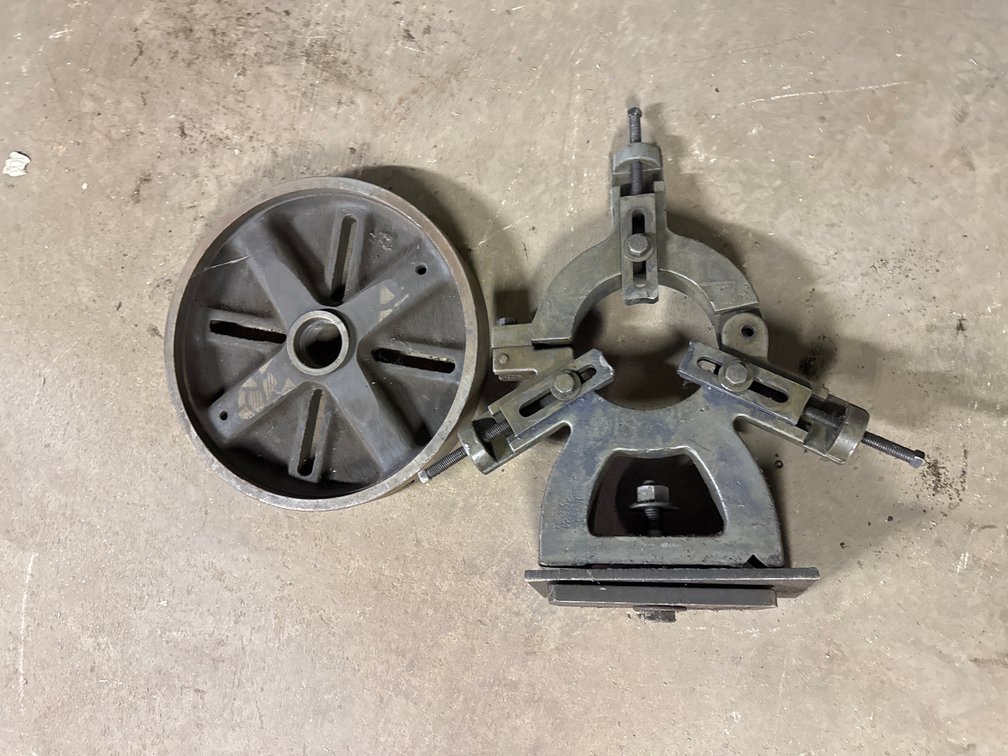 Cast Iron Metal Lathe Steady Rest and Slotted Faceplate
