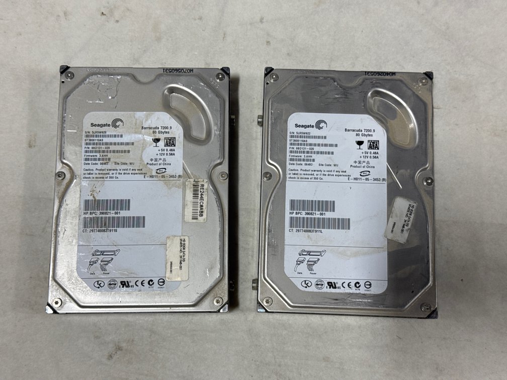 (2) Seagate Barracuda 7200.9 80GB 3.5" SATA Hard Drives ST3808110AS