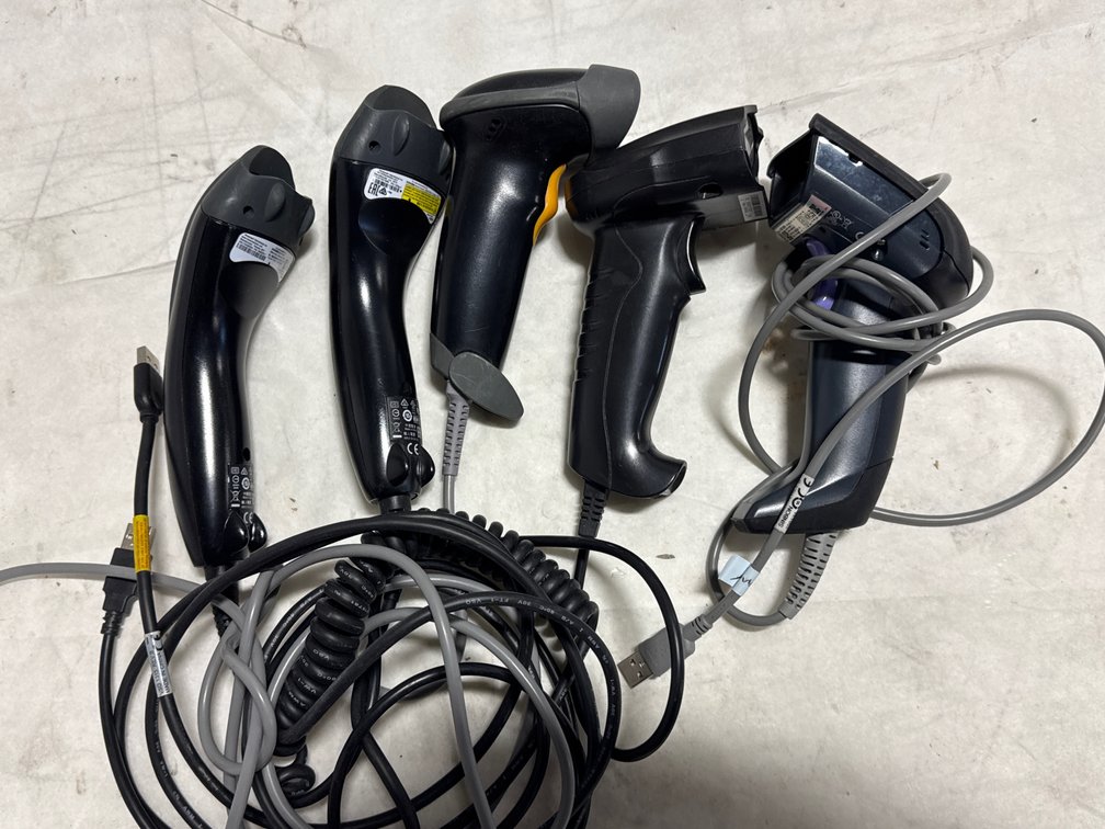 (5) Handheld Barcode Scanners with USB Cables