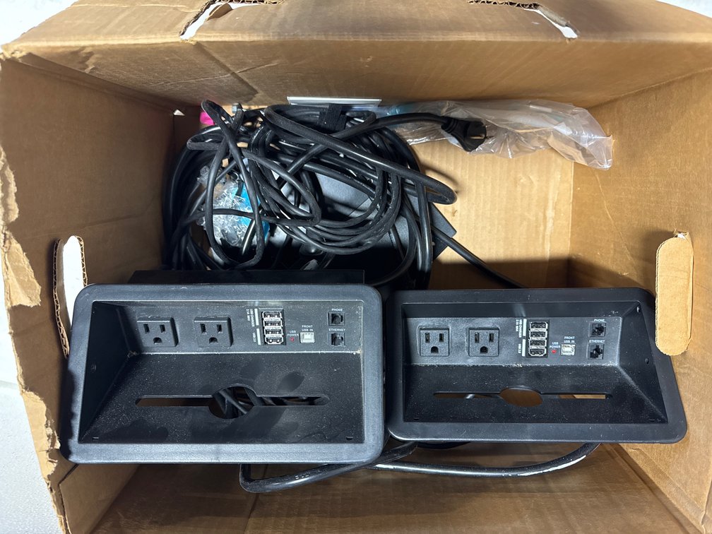 (2) Recessed Conference Table Power and Data Grommet Modules